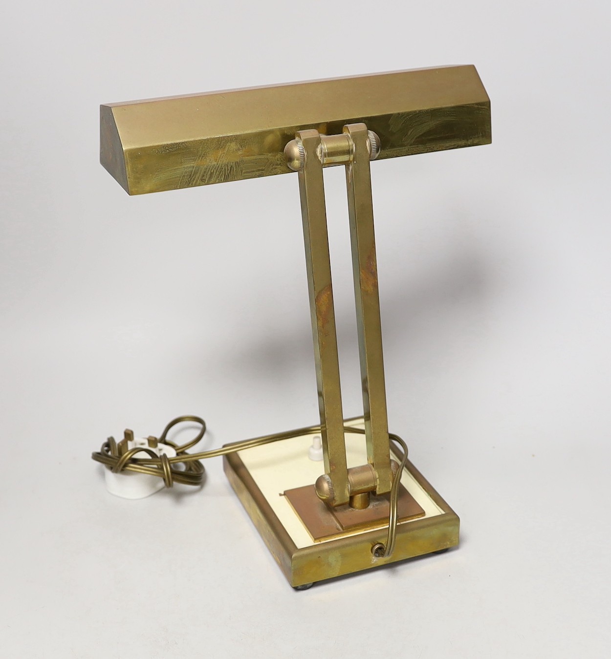 A 1920s style brass lamp, 30cm
